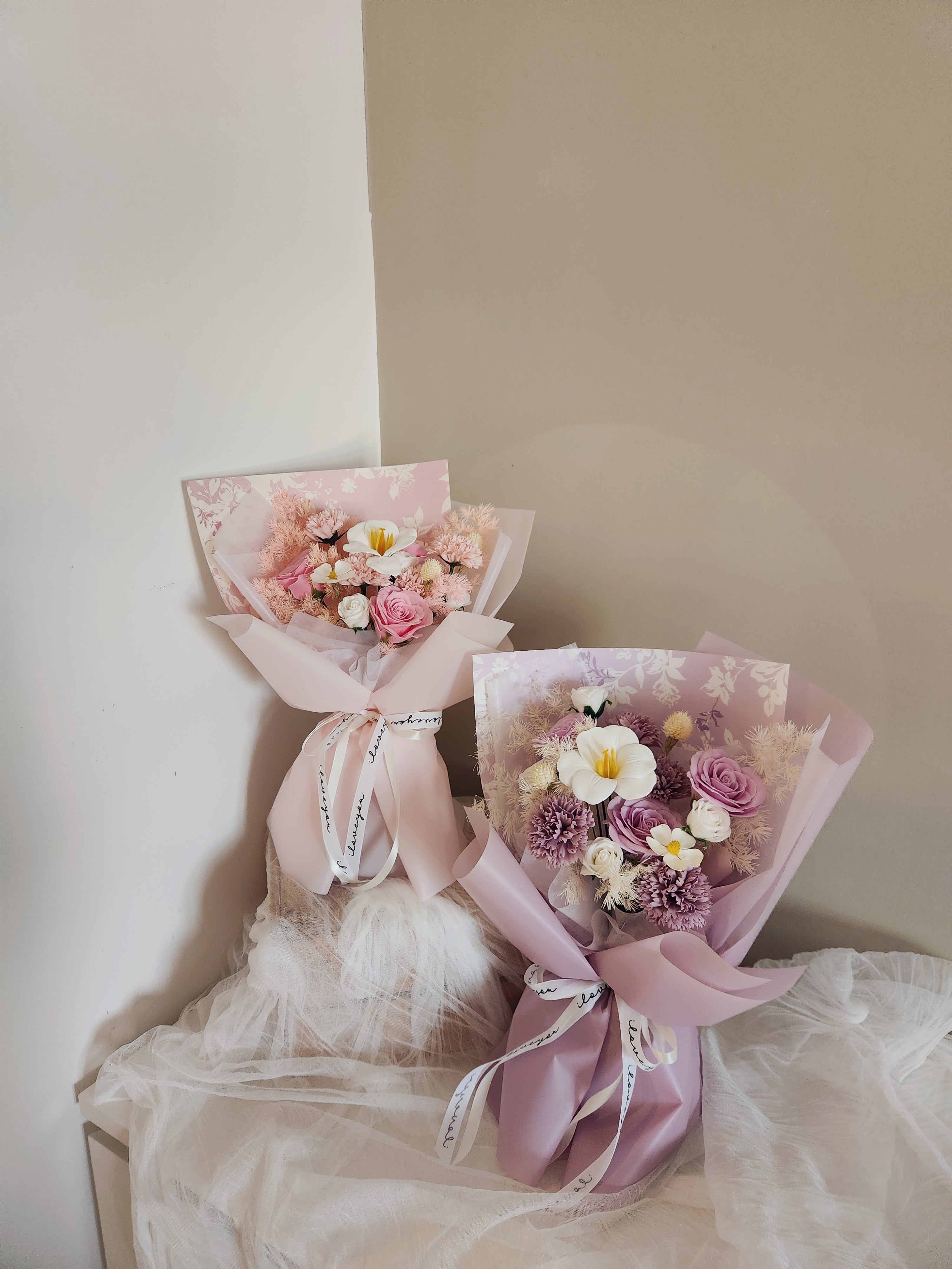 Blushin’ with Mum Soap Flower Bouquet