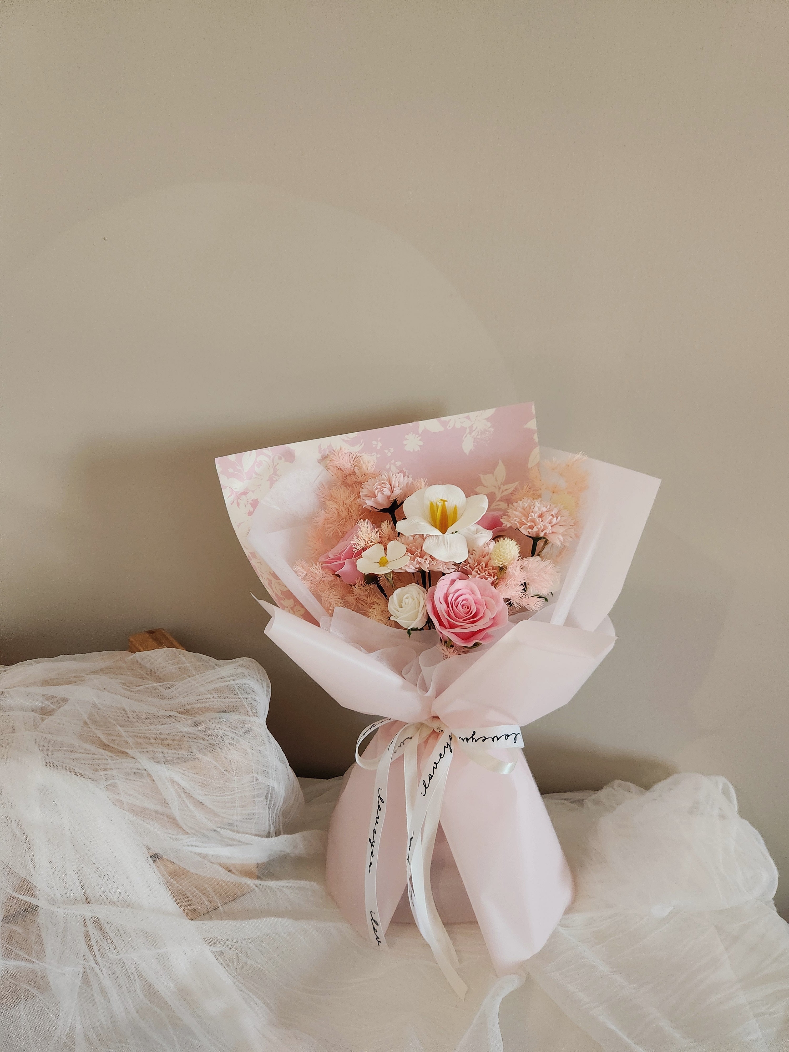 Blushin’ with Mum Soap Flower Bouquet