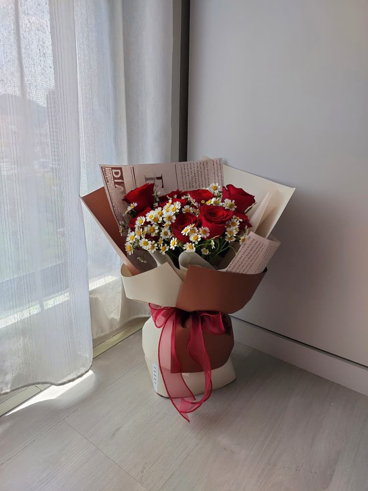 Merlot Kiss Fresh Rose Bouquet