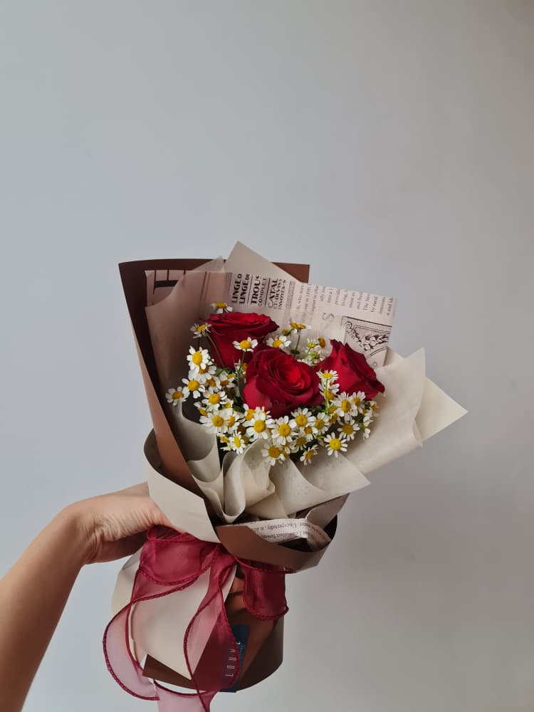 Merlot Kiss Fresh Rose Bouquet