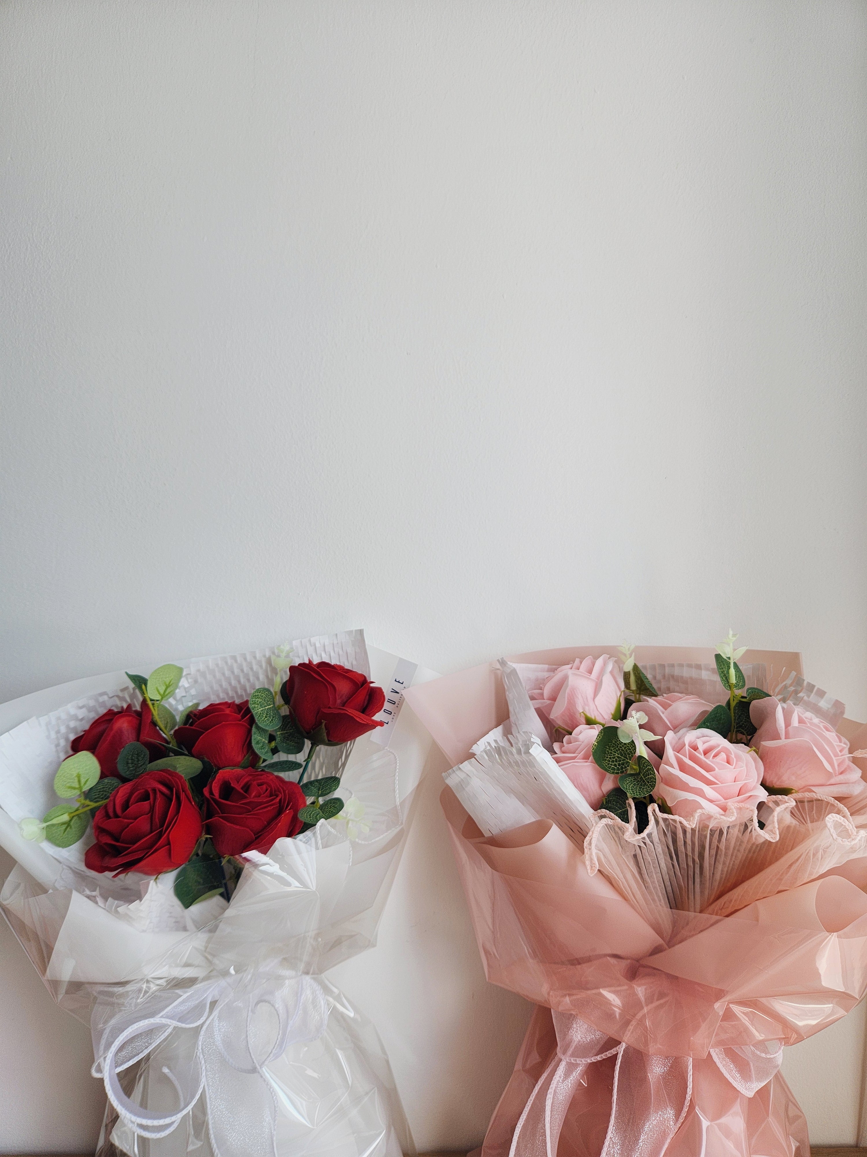 Red Kisses Soap Flower Bouquet