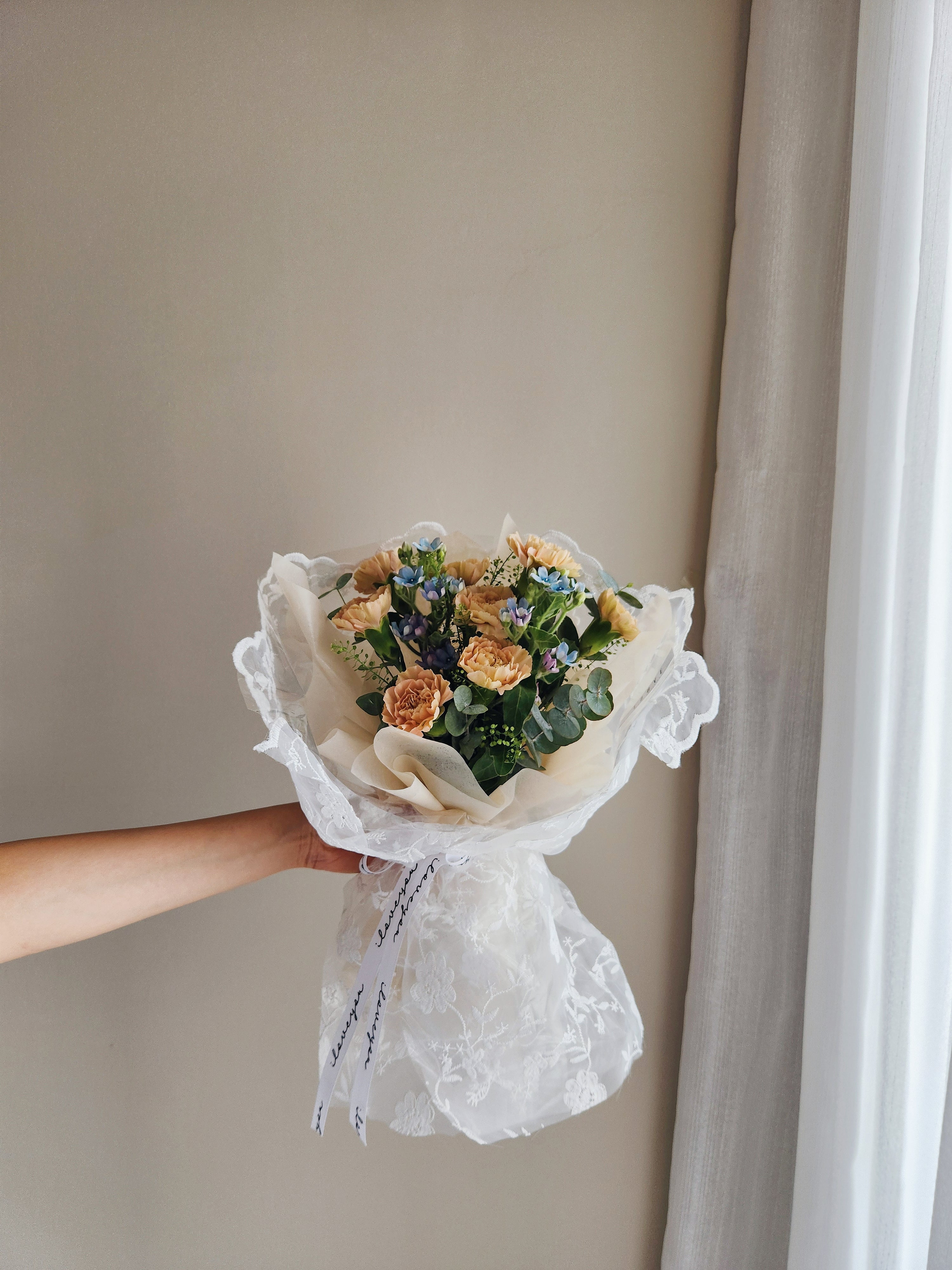 Charming Lace Carnation Bouquet