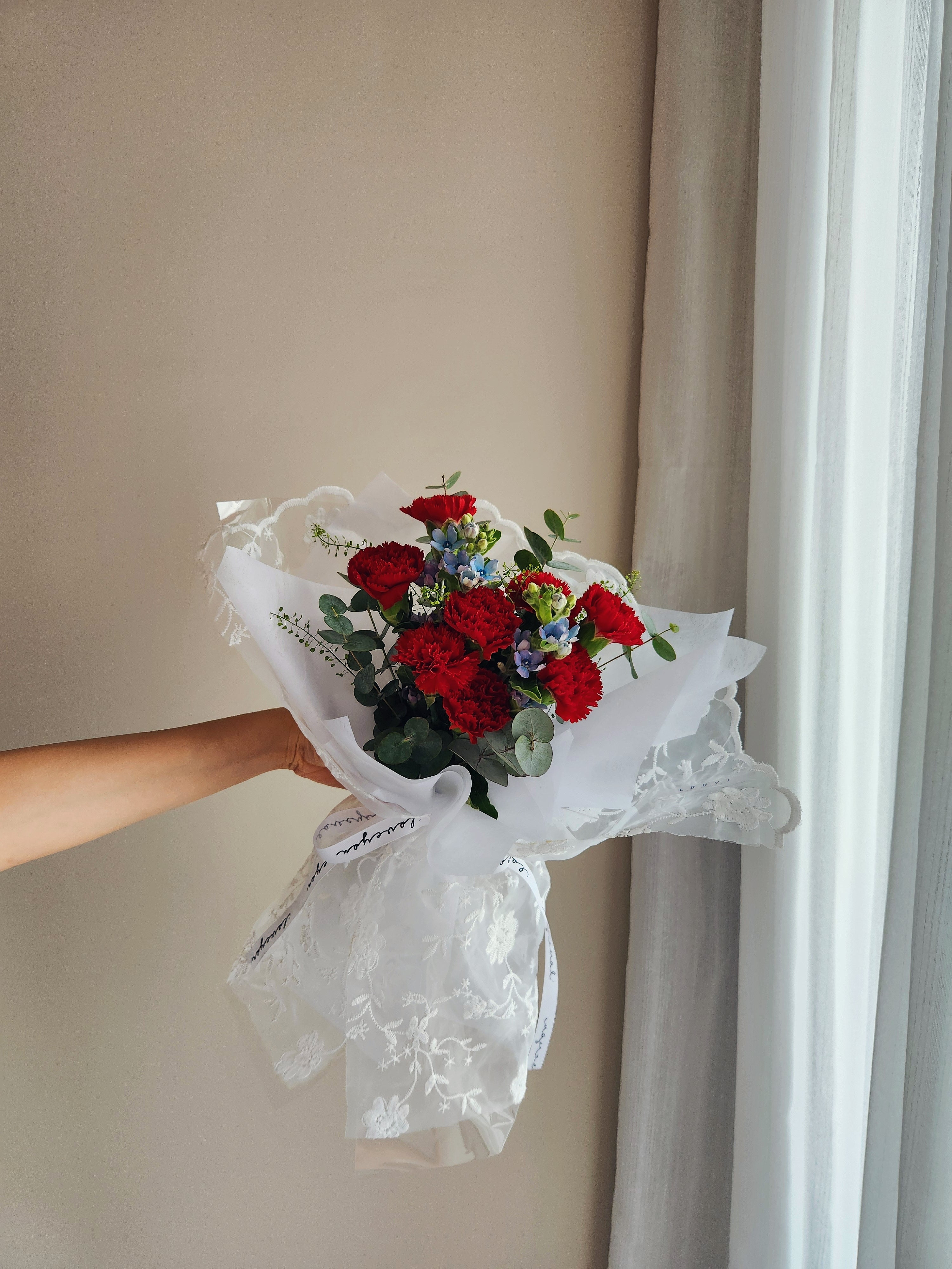 Charming Lace Carnation Bouquet