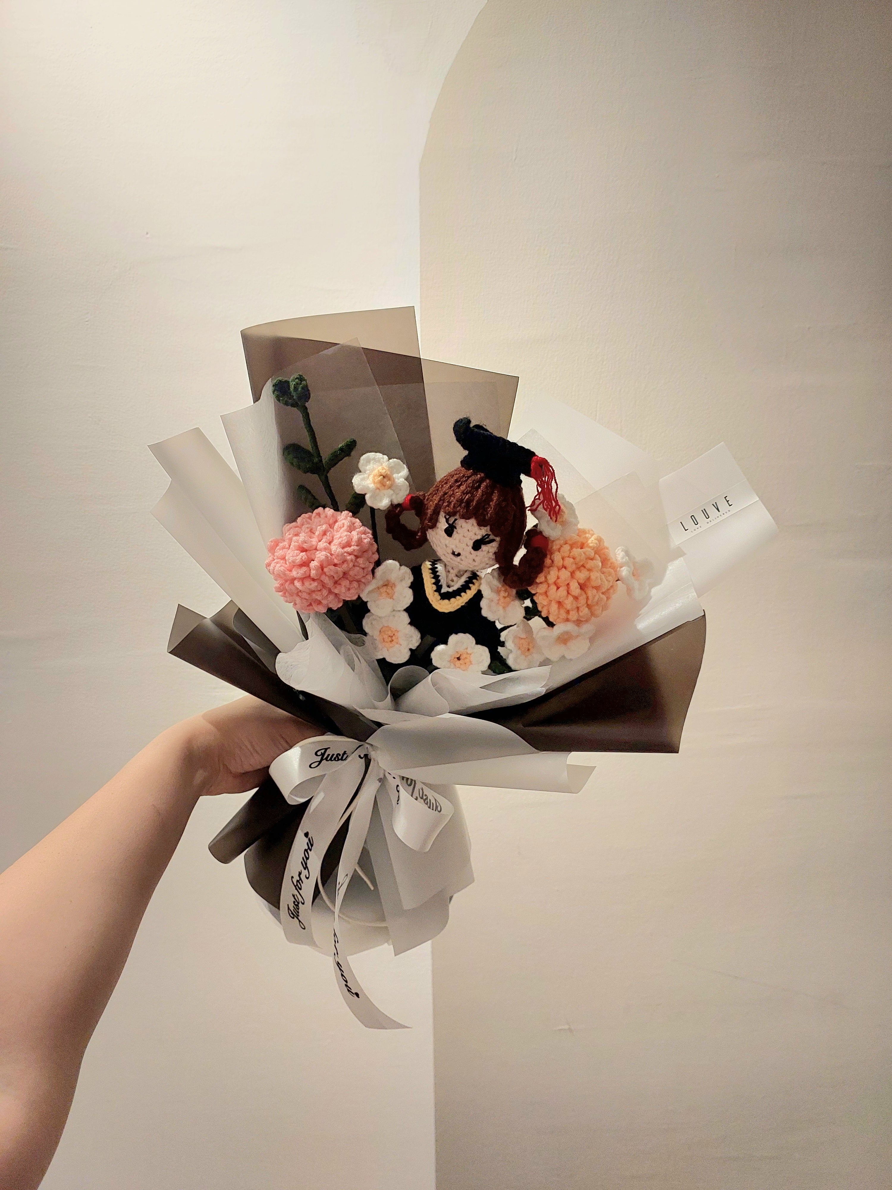 Knitted Abby Girl Graduation Flower Bouquet