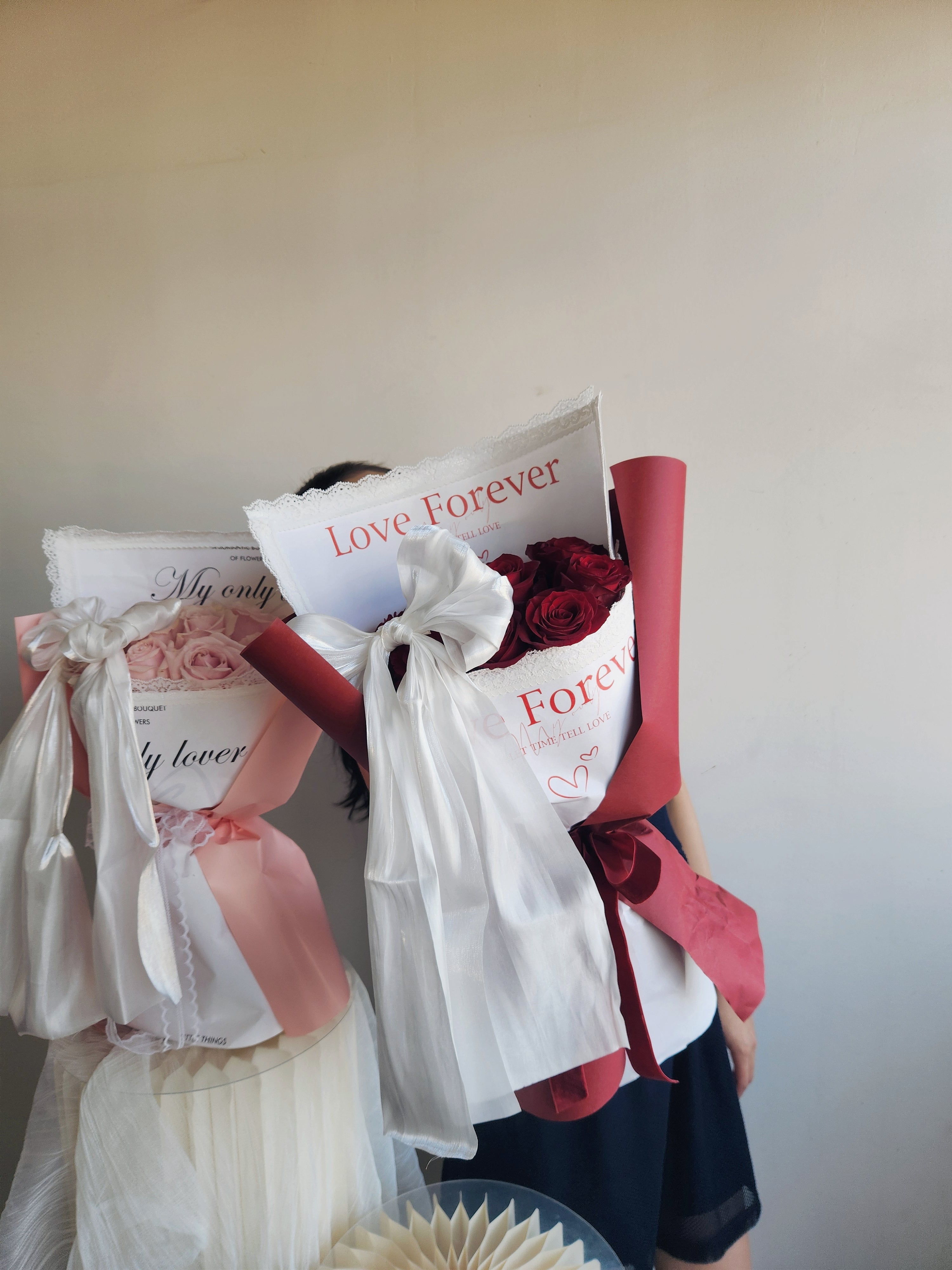 Luv RIbbon Fresh Rose Bouquet