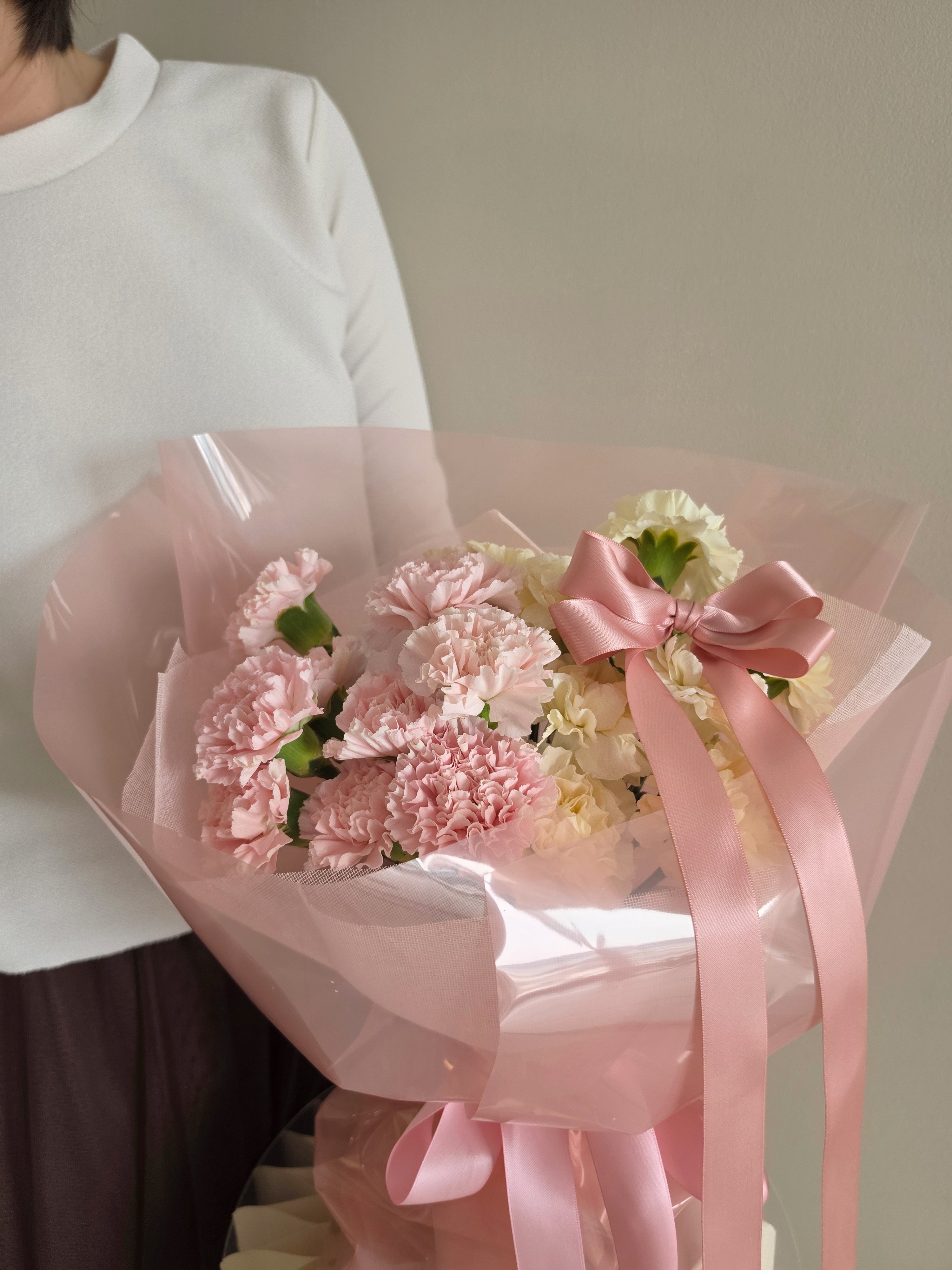 Blush & Buttercream Fresh Carnation Bouquet
