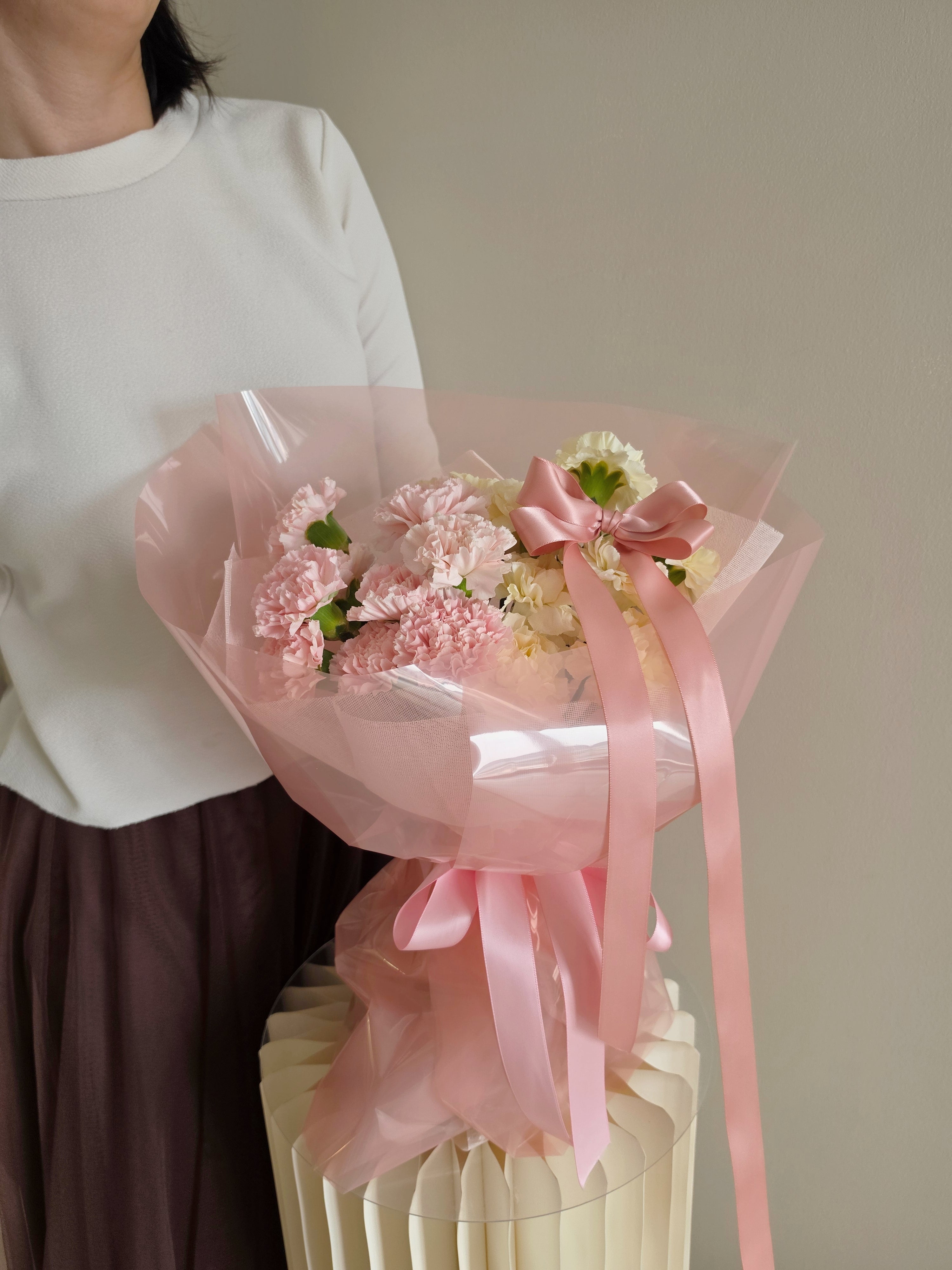 Blush & Buttercream Fresh Carnation Bouquet