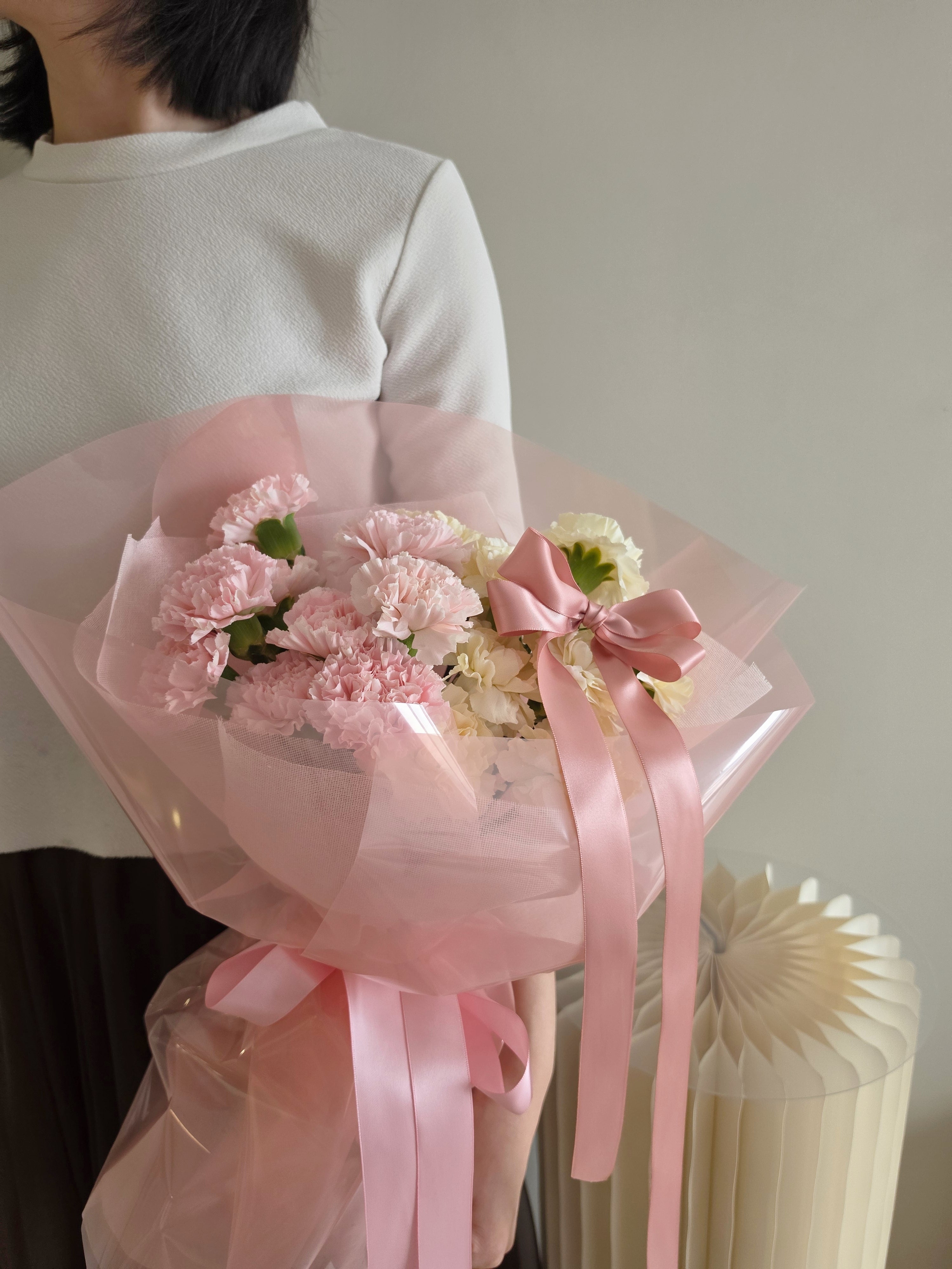 Blush & Buttercream Fresh Carnation Bouquet