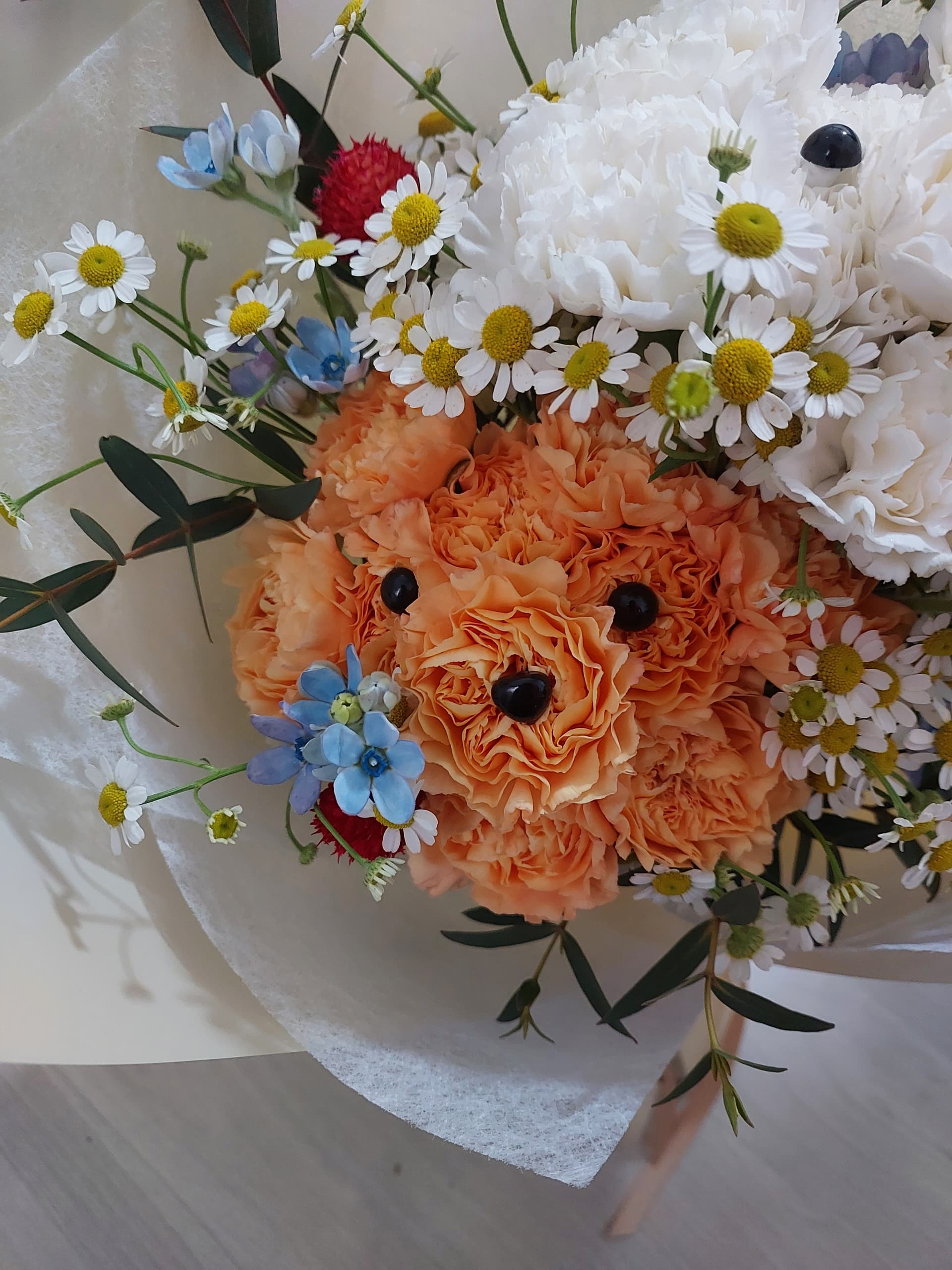 Milky & Mocha Puppies Fresh Flower Bouquet