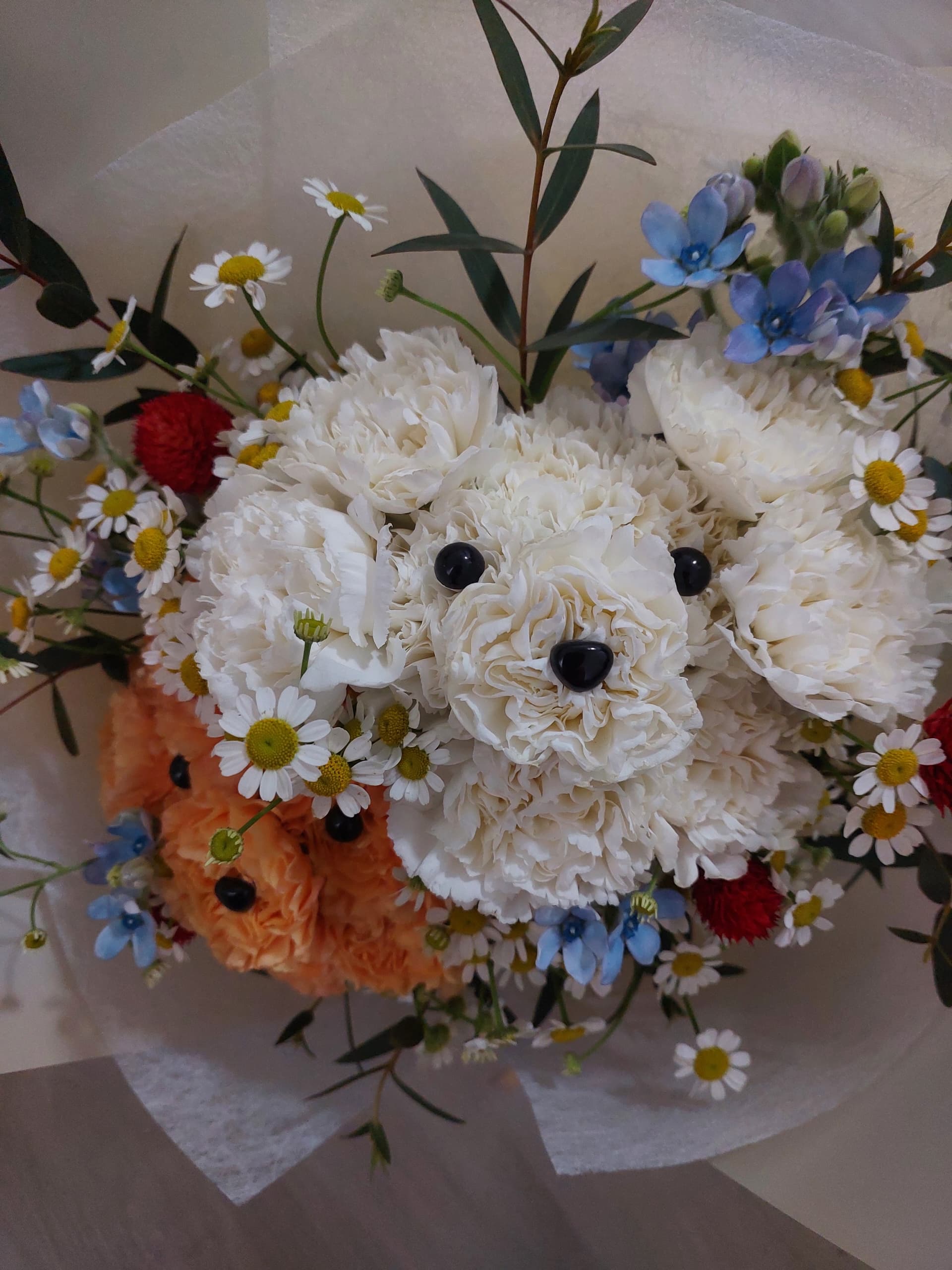 Milky & Mocha Puppies Fresh Flower Bouquet
