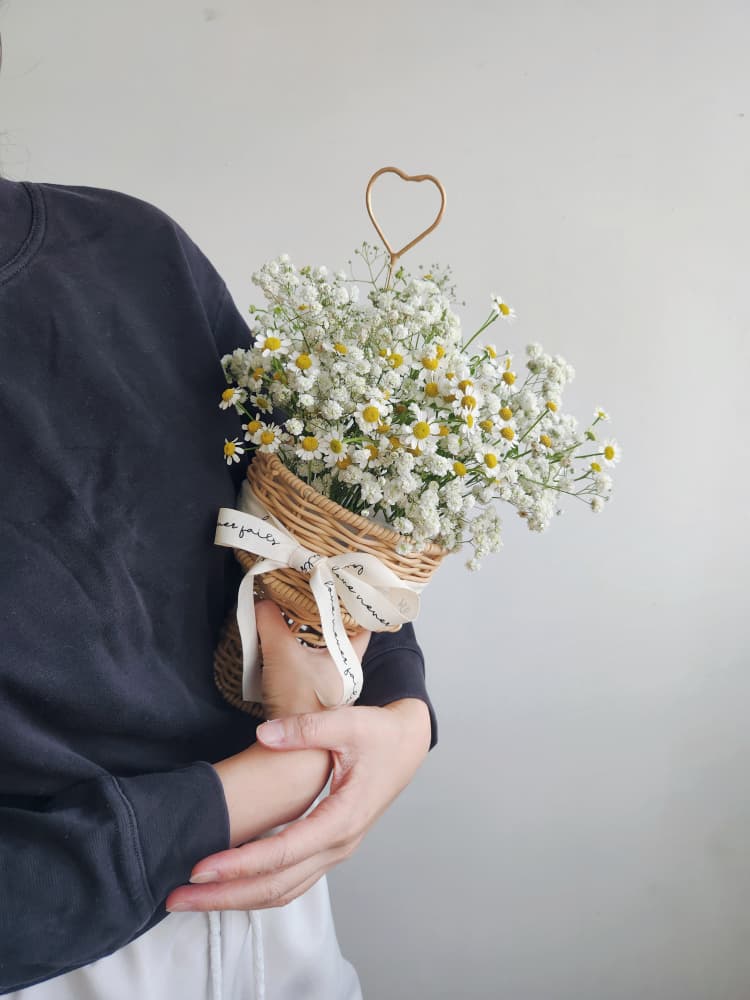 Heart Melts Fresh Flower Basket