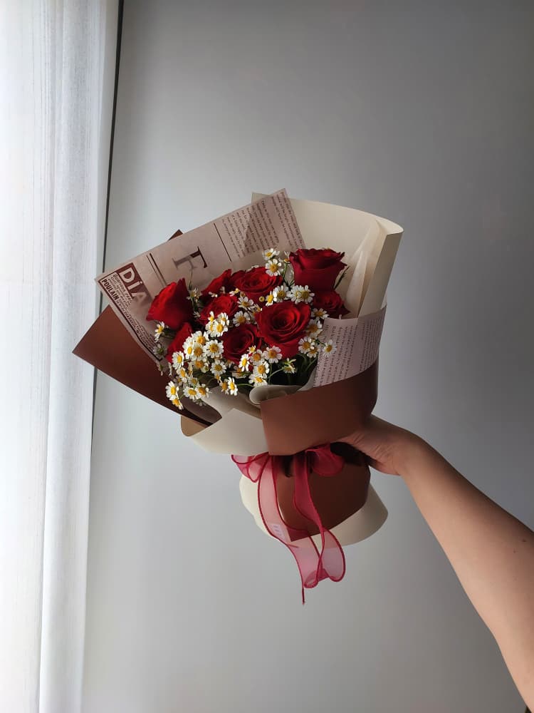 Merlot Kiss Fresh Rose Bouquet