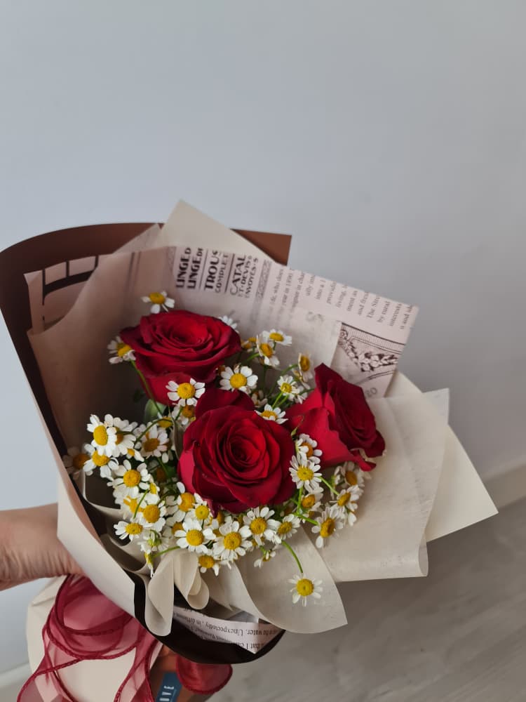 Merlot Kiss Fresh Rose Bouquet