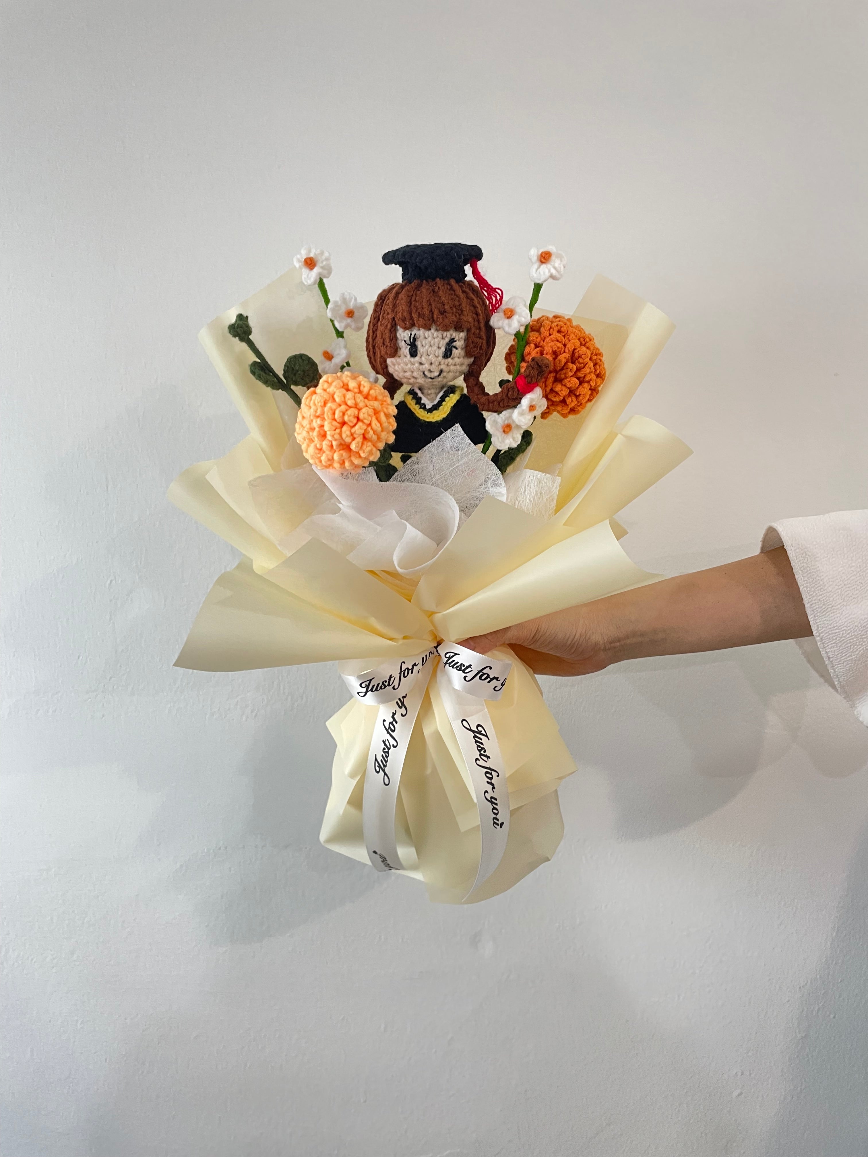 Knitted Abby Girl Graduation Flower Bouquet