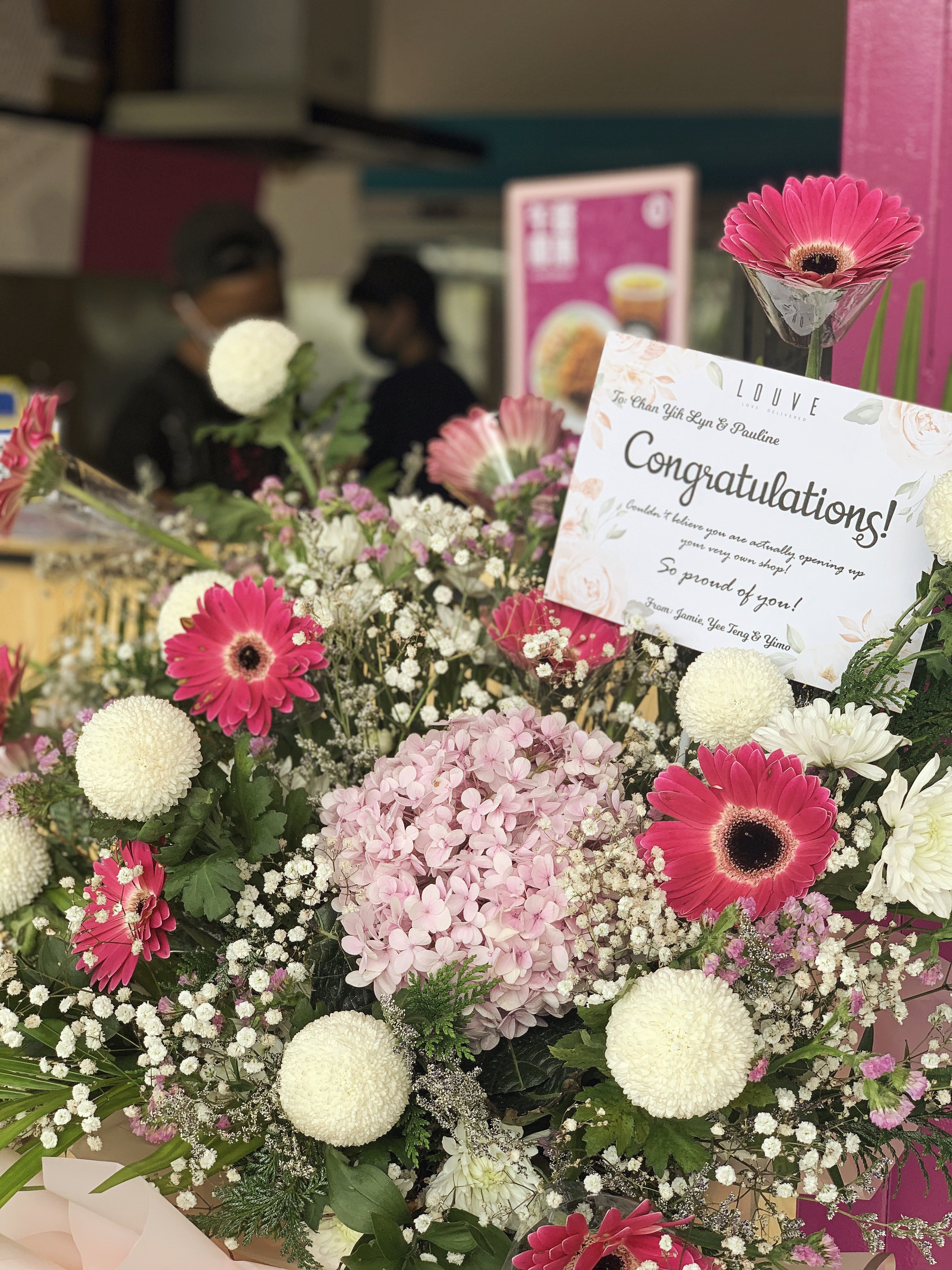 Dark Pink Grand Opening Flower Stand