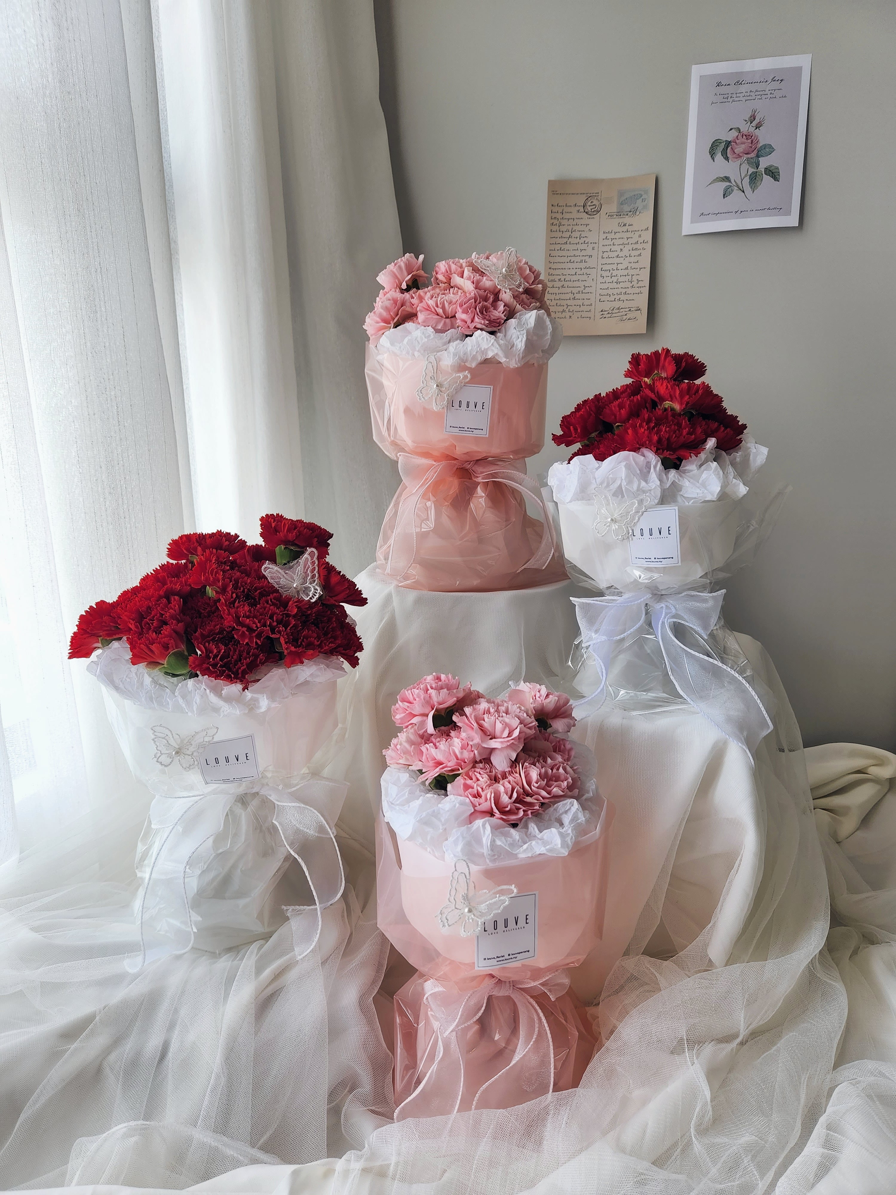 Ice Cream Carnation Bouquet (Red)