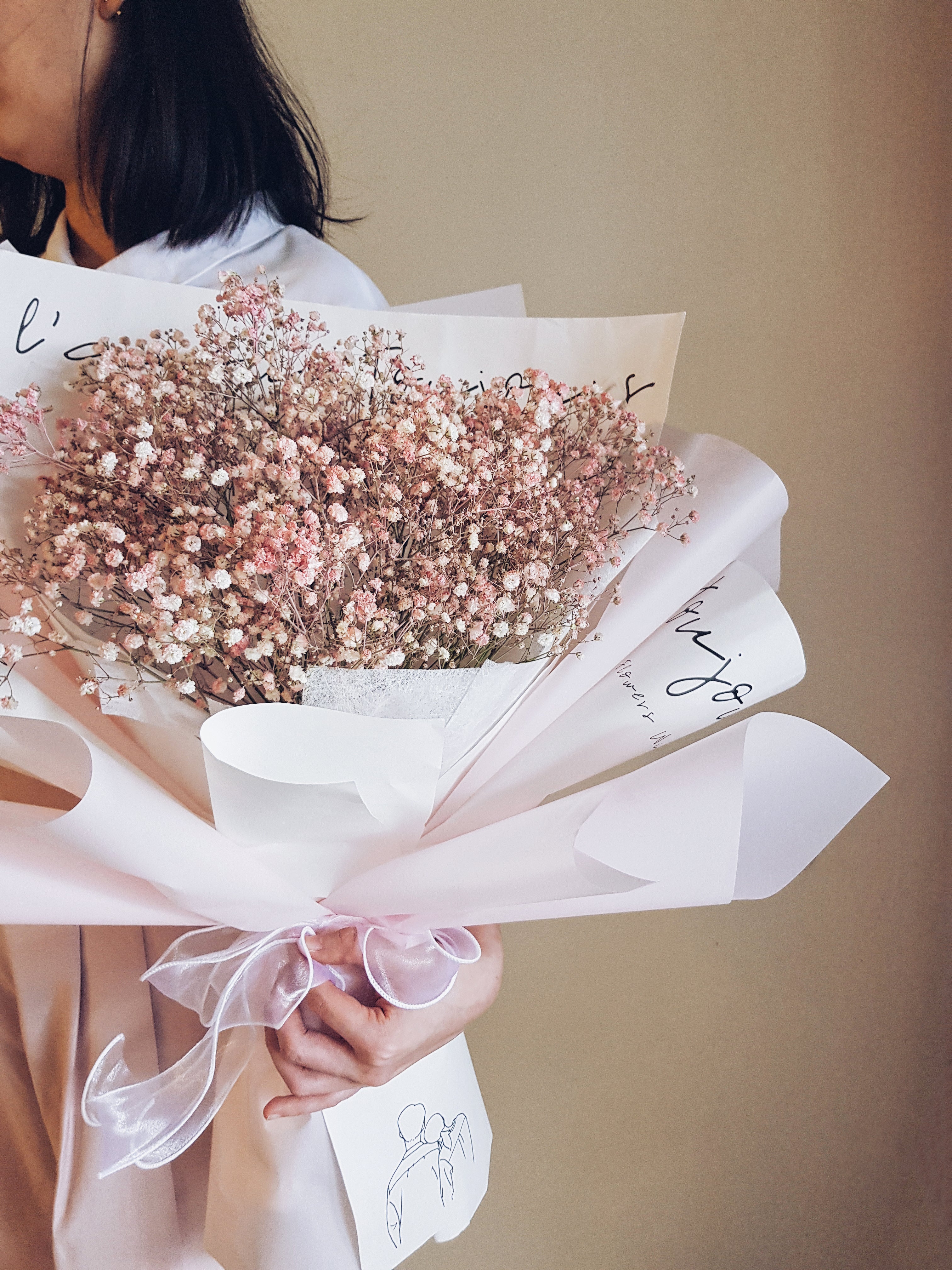 Pure Pink Baby Breath Bouquet